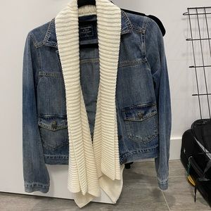 A&F jean jacket with knit detail